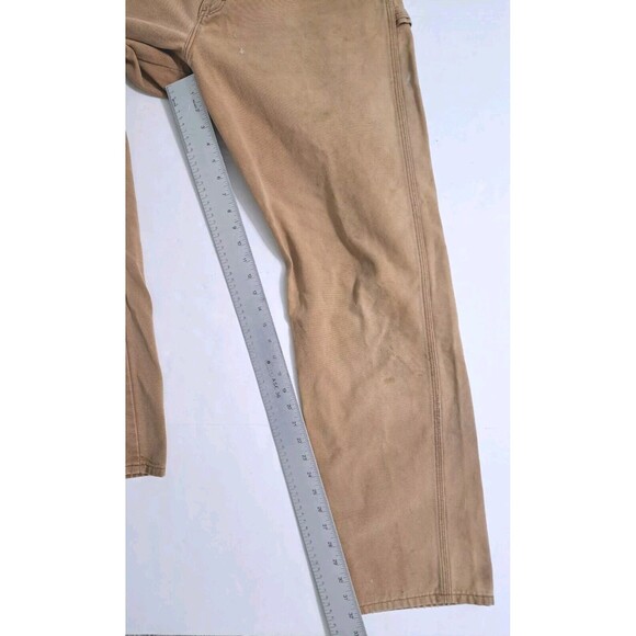 Vintage Dickies Men's 36x34 Carpenter Pants Brown Relaxed Fit Distressed Canvas - Picture 9 of 9